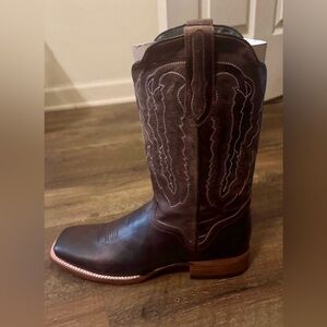 J.B. Dillon Dark Brown Leather Cowboy Boots